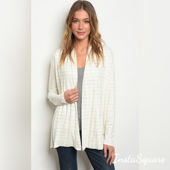 August Mist Sweaters - Long Sleeve Open front Elbow Patch Jersey Cardigan